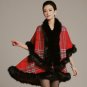 Fur coat female 2017 new autumn winter Plaid faux fox shawls elegant long fur capes loose warm women
