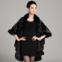 Fur coat female 2017 new autumn winter Plaid faux fox shawls elegant long fur capes loose warm women