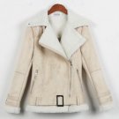 Jaqueta De Couro Feminina 2016 New Fashion Winter Suede Motorcycle Jacket Lamb Wool Coat Thick Warm 