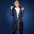winter jacket women Slim hit the color zipper hooded padded jacket  European and American fashion co