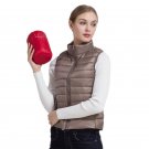 Jacket Coat Women Winter Down Coat Female Vest Sleeveles Slim Short Outwear Ultra Light 90%White Duc