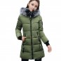 Winter Down Cotton Jackets Womens New 2017 Long Coat Hooded Fashion Parkas Plus size Fur collar Blac