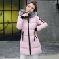 Winter Down Cotton Jackets Womens New 2017 Long Coat Hooded Fashion Parkas Plus size Fur collar Blac