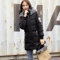 Winter Down Cotton Jackets Womens New 2017 Long Coat Hooded Fashion Parkas Plus size Fur collar Blac