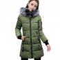 Winter Down Cotton Jackets Womens New 2017 Long Coat Hooded Fashion Parkas Plus size Fur collar Blac