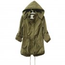 Women Winter Warm Army Green Military Parka Trench Hooded Coat Jacket