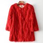 Women\'s Genuine Real Natural Rabbit Fur Coat Women fashion Mid-Long jacket Lady Winter Warm Overcoa