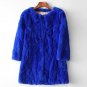 Women\'s Genuine Real Natural Rabbit Fur Coat Women fashion Mid-Long jacket Lady Winter Warm Overcoa