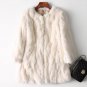 Women\'s Genuine Real Natural Rabbit Fur Coat Women fashion Mid-Long jacket Lady Winter Warm Overcoa