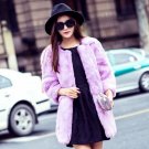Autumn And Winter Thicken Fashion Women Real Fur Coat Pink 11 Colors Medium Long Warm Natural Rabbit