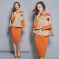 Autumn Winter New Bat Sleeve Outside Show Thin Women Jacket Coat Buttocks Long Dress Female Suit Set