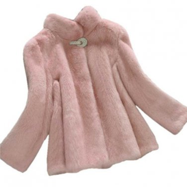 Rhinestone Button Fashion Short Mink Fur Coat Women Stand Collar 2018 Long Sleeve Women\'s Winter Co