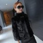 Rhinestone Button Fashion Short Mink Fur Coat Women Stand Collar 2018 Long Sleeve Women\'s Winter Co