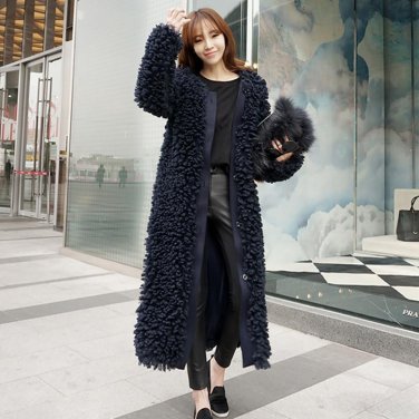 MUMUZI Winter Warm Coat New Arrival Fashion Women Import Coat Fur Outwear High-Grade Faux Fur Coat F
