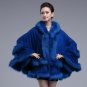 2017 autumn winter new elegant double-deck hooded fox fur coat ladies faux fur knitted capes shawl l