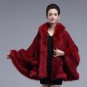 2017 autumn winter new elegant double-deck hooded fox fur coat ladies faux fur knitted capes shawl l