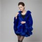 2017 autumn winter new elegant double-deck hooded fox fur coat ladies faux fur knitted capes shawl l