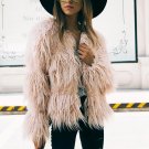 Himanjie Autumn Winter Women Warm Faux Fur Coat Women Vintage solid long hair patchwork fashion shor