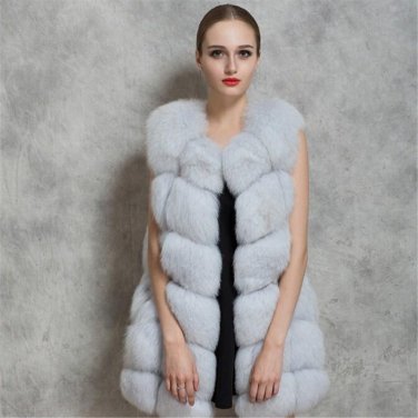 2017 Winter Thick Warm High quality Faux Fur Vest Women\'s Faux Fox Fur Coat Outerwear Women Fur Ves