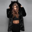 2017 Winter New Fashion Faux Fur Coat Women Headdress with Ear Long Section Cartoon Style 3 Color Ja
