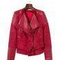 2018 New Women Autumn Winter PU + Suede Faux Leather Jackets Lady Brown Matte Motorcycle Biker Zippe