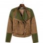 2018 New Women Autumn Winter PU + Suede Faux Leather Jackets Lady Brown Matte Motorcycle Biker Zippe