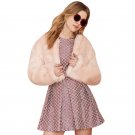Luxury Ladies Pink Fur Coat Long Sleeve Women\'s Faux Fur Coats And Jackets 2017 Winter Natural Rabb