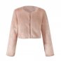 Luxury Ladies Pink Fur Coat Long Sleeve Women\'s Faux Fur Coats And Jackets 2017 Winter Natural Rabb