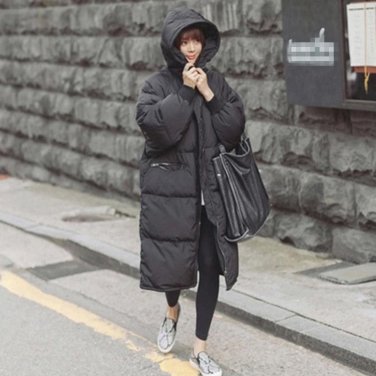 Black Plus Size Korea Fashion Female Outwear Thick Warm Parka Oversize Fur Duck Down Winter Coat Wom