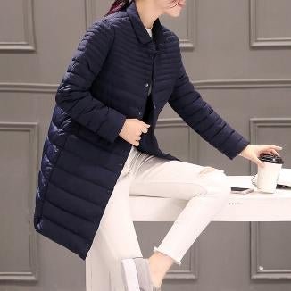 Jacket Cotton Padded Female Parkas Zipper Sexy Overcoat Women Autumn Coats 2017 Plus Size Winter War