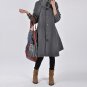Women Autumn Winter Coat New Vintage Warm Turtleneck Wool Blend Trench Coat Loose Long Cloak Cape A-