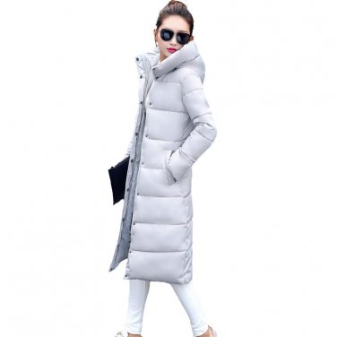 2017 hot sale Solid hooded collar parka long coat Down cotton full Sleeves thicken jacket Regular wi