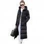 2017 hot sale Solid hooded collar parka long coat Down cotton full Sleeves thicken jacket Regular wi