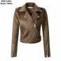 2018 Autumn Winter Women New Motorcycle Suede Faux Leather Jackets Lady Short Slim Zipper Belted Mat