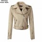 2018 Autumn Winter Women New Motorcycle Suede Faux Leather Jackets Lady Short Slim Zipper Belted Mat