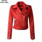 2018 Autumn Winter Women New Motorcycle Suede Faux Leather Jackets Lady Short Slim Zipper Belted Mat