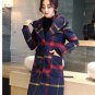 2017 Winter Coat Women Woollen Plaid Hooded Overcoat England Style Fashion Slim Long Outwear manteau