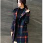 2017 Winter Coat Women Woollen Plaid Hooded Overcoat England Style Fashion Slim Long Outwear manteau