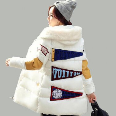 Winter Women Jacket Collar Pocket Long Coat Patch 2017 New Thickening Casual Slim Hooded Loose plus 