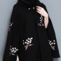 Women Cashmere Cloak Embroidery Retro Loose Woolen Trench Coat Casual Blazer Cape Poncho Shawls Wint