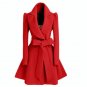2017 New Autumn Winter Jacket Long Slim Coat Female Blends Woolen Coat with Belt Warm Overcoat Femin