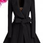 2017 New Autumn Winter Jacket Long Slim Coat Female Blends Woolen Coat with Belt Warm Overcoat Femin