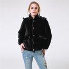 Women Velvet Winter Down Jacket Thick Hooded Black Ladies Padded Jacket Casual Short Female Outwear 