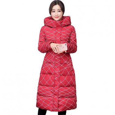 2017 hooded big size 3XL winter jacket women cotton padded jaqueta feminina inverno female printing 