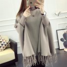 free shipping women poncho Turtleneck long cloak shawls bat sleeve girls fall winter coat jacket 201