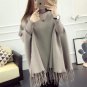 free shipping women poncho Turtleneck long cloak shawls bat sleeve girls fall winter coat jacket 201