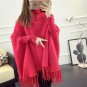 free shipping women poncho Turtleneck long cloak shawls bat sleeve girls fall winter coat jacket 201