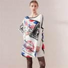 Autumn Winter Casual Long Women Sweater Coat bat sleeve fashion letters printed Women\'s Sweaters La