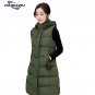 special offer slim long vest hooded collar waistcoat winter women wadded jacket sleeveless cotton-pa