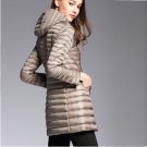 MOSHU Women Down Coat Winter Long Jacket Coat Warm Elegant Slim Jacket Coat Casual Ultra Light 90% W